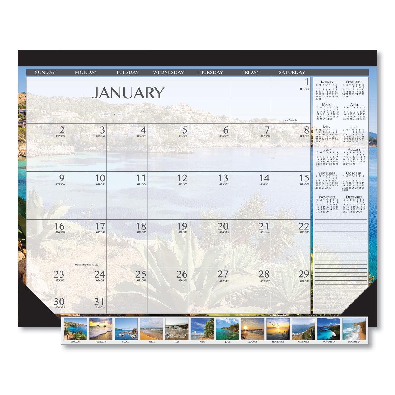 House of Doolittle Earthscapes Seascapes Desk Pad Calendar, 18.5' x 13', 2022