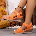 thumbnail image 5 of Hinvhai Wedge Sandals Women Comfortable Sandals for Women Dressy Summer Ankle Velcro Open Toe Platform Wedges Shoes Orange 5.5(36), 5 of 9