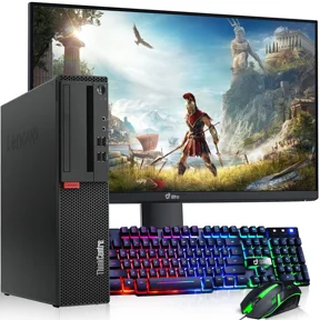 Restored Lenovo Thinkcentre Desktop, Intel Core i5-7500T, 4.30GHz Turbo, Built-in Wi-Fi, 16GB DDR4 RAM, 512GB SSD, 22" Monitor,RX 550, Win. 11 Pro Wireless KB& Mouse, PC