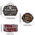 thumbnail image 2 of Halloween Outdoor Decorations - Wooden Warning Signs;Bloody Hanging Signs for Scary Atmosphere;Spooky Wall Signs for Party Themes;Zombie & Vampire Party Supplies - Halloween Props, 2 of 5