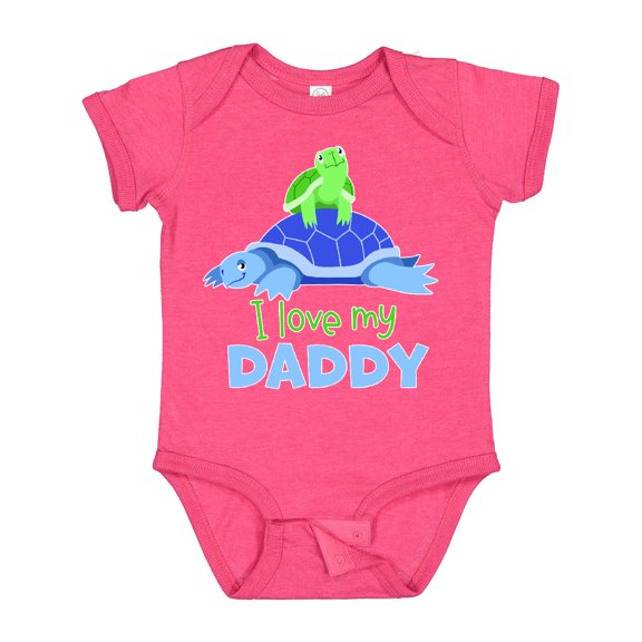 Inktastic I Love My Daddy Cute Turtle Family Boys or Girls Baby Bodysuit
