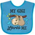 thumbnail image 3 of Inktastic My Gigi Loves Me with Sloth and Hearts Boys or Girls Baby Bib, 3 of 4