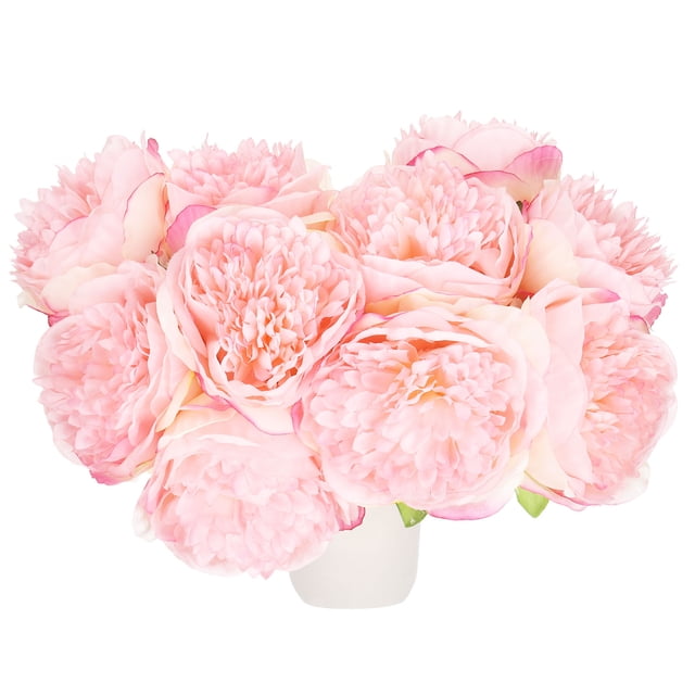 Unique Bargains Artificial Flower Heads, Silk Peony Plants Hydrangea Dark Pink Faux Flower 20Pcs