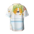 thumbnail image 7 of Picia Corgi In The Shower Cap Bathing Men's Linen Shirts Short Sleeve Cuban Beach Shirts Casual Shirts Button Down Shirt for Men Beach Summer Wedding Shirt-Small, 7 of 7