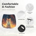 thumbnail image 4 of KLL Starry Sky Constellation Cat Pattern Shorts Women,Athletic Shorts High Waisted Running Shorts Pocket Sporty Short Gym Elastic Workout Shorts-X-Large, 4 of 7