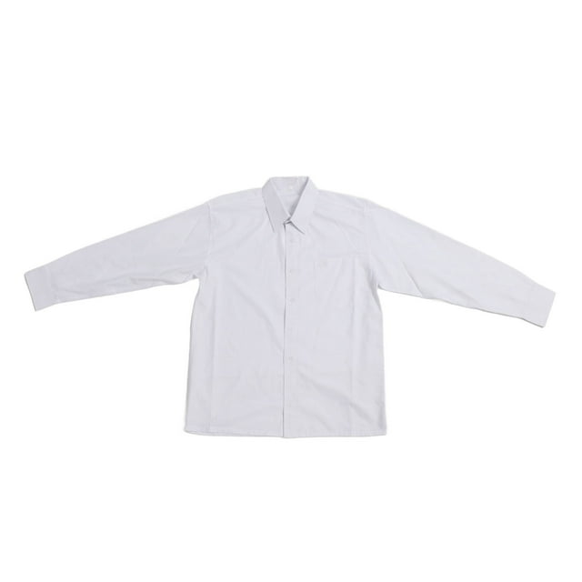 Camisas de manga larga para hombre, cuello vuelto, cómodas, profesionales, para oficina, negocios, color blanco, XXL