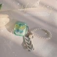 thumbnail image 2 of Compatible con funda para Airpods con niñas, diseño de mariposa con purpurina transparente y suave, funda de TPU suave para Airpods 2 y 1, linda para Airpods (verde menta), 2 of 5