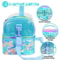 thumbnail image 6 of YOYTOO Insulated Lunch Bag, Double Deck Lunch Tote Bag Cooler Box with Adjustable Strap, Mermaid, 6 of 10