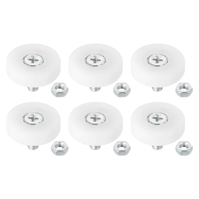 Unique Bargains 26mm Drawer Rollers, 6 Pack Plastic Drawer Pulley Bearing Small Pulley with Nuts