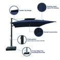 thumbnail image 5 of Boyel Living Cantilever Patio Umbrella with Base, 360°Rotation&Hand-Crank System Outdoor Offset Umbrella Double Top Cantilever Patio Umbrella for Garden Pool Backyard, Navy Blue, 5 of 7