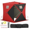 thumbnail image 3 of Yiwa Portable Pop Up Ice Fishing Shelter Tent, 49Ft LED Light Strip Included, Windproof Hub Design, Fits 2–3 People with 25 Sq Ft Fishable Area, 3 of 7