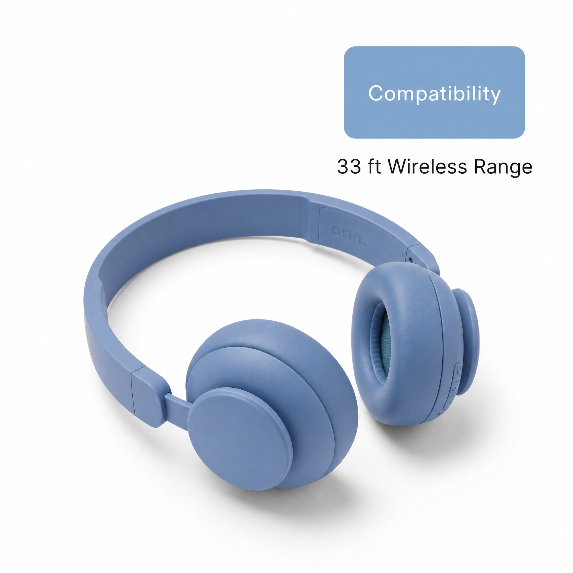 onn Audífonos Inalámbricos On-Ear, Azul 4