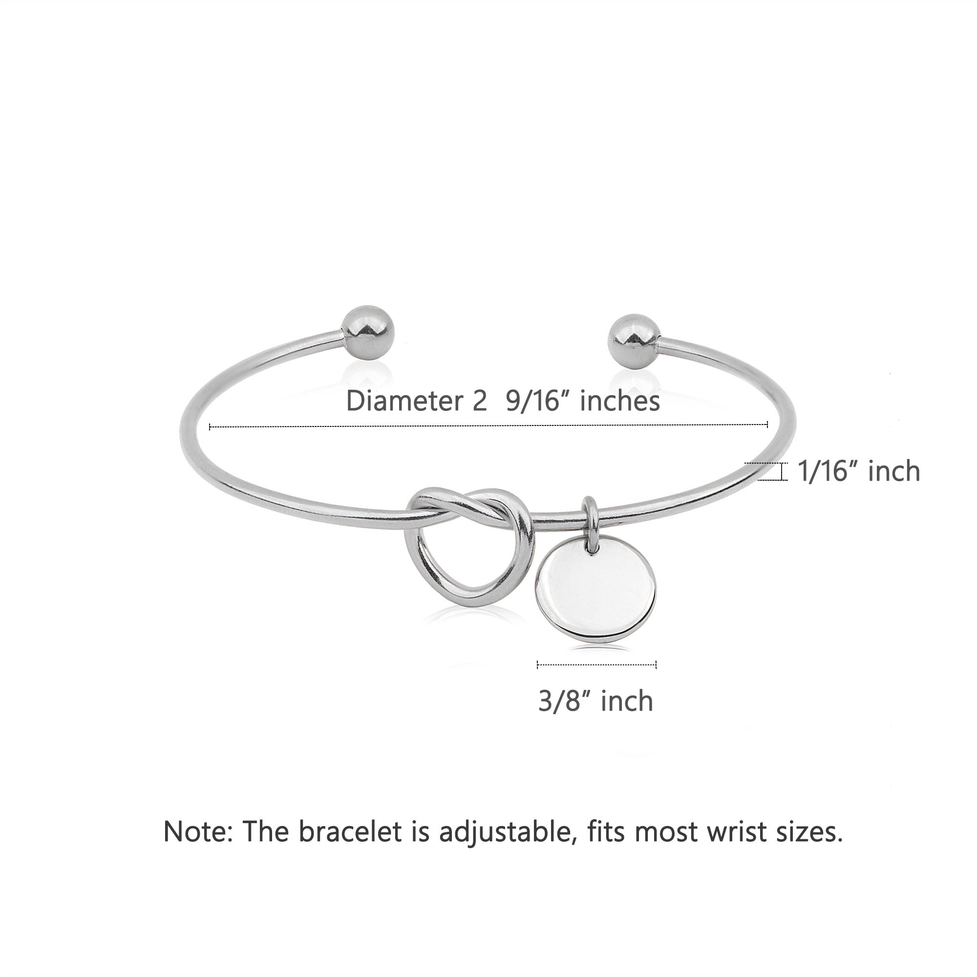 Bracelet with Charm for Women - Personalized Gold Knot Bracelet with Initial - Custom Charm Bracelet - Birthday Gift for Her