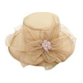 thumbnail image 2 of Visland Ascot Bowler Church Cloche Hat Bowknot Organza Bridal Dress Cap for Tea Party, 2 of 8