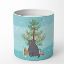 Carolines Treasures CK4752CDL 3.75 x 3.25 in. Unisex British Shorthair No.2 Cat Merry Christmas 10 oz Decorative Soy Candle