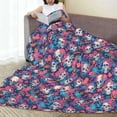 thumbnail image 6 of Fuzoiu flower Skull leaf colorful Print Ultra-Soft Micro Fleece Blanket,All Seasons Flannel Throw, Lightweight Blanket for Bed, Sofa, Couch, Movie Night, Camping, and Travel-40"x30", 6 of 7
