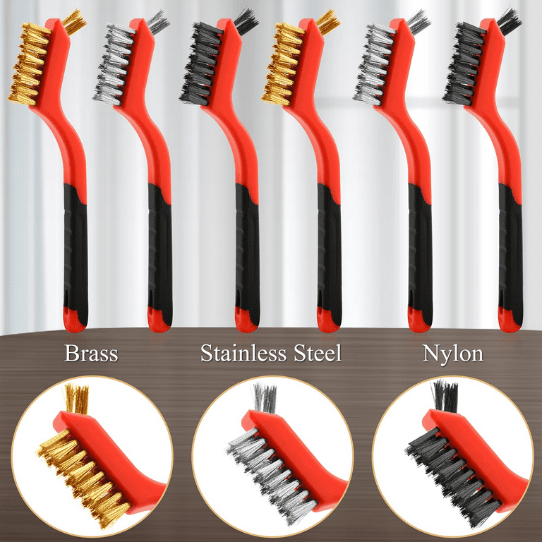 Small Wire Brushes for Cleaning Rust, Brass, Stainless Steel