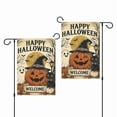 thumbnail image 6 of KRONDO Halloween Garden Flag 12x18 Double Sided, Ghost Pumpkin Welcome Yard Flag, Burlap Spooky Outdoor Lawn Decor for Farmhouse Patio & Garden, 6 of 10