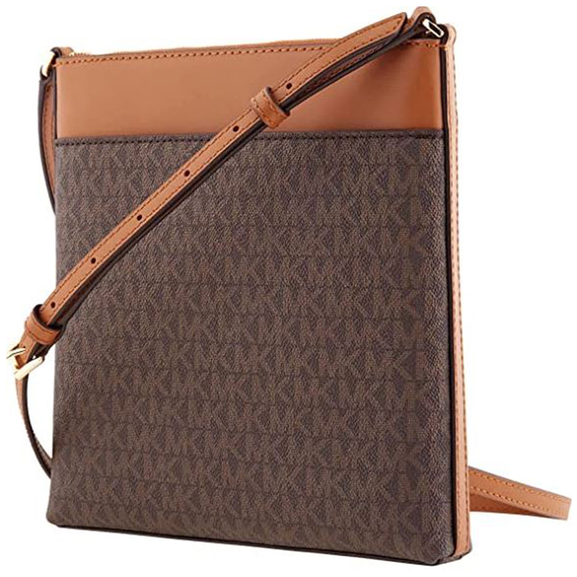 Michael Kors Sandrine Stud Signature Small Crossbody handbag in  Vanilla/Acorn - Fashion and Beauty