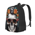 thumbnail image 1 of Disketp Flower Horn Skull A Mochila Minimalista de Gran Capacidad, Mochila de Viaje para Escuela, Trabajo o Uso Diario, 1 of 6