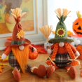 thumbnail image 3 of Cute Harvest Festival Maple Leaf Scarecrow Long-Legged Dwarf Doll Ornaments Gnome Spring Flowers Elf Home Farmhouse Decoration, 3 of 8
