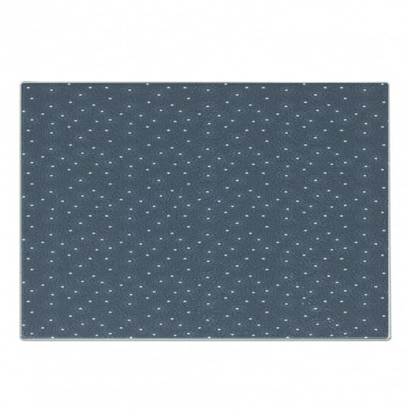 Purpleblue Cutting Board, Summer Night Sky with Messy Little White Stars and Circles Fun Design, Decorative Tempered Glass Cutting and Serving Board, Small Size, Purpleblue White, by Ambesonne