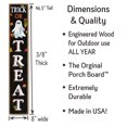 thumbnail image 3 of My Word! Trick or Treat Ghost in Sheet Halloween Porch Board Welcome Sign & Porch Leaner for Front Porch Deck Patio or Wall - Indoor Outdoor Farmhouse Rustic Vertical Home Decor 8"x46.5", 3 of 5