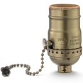 thumbnail image 1 of shiyou-Pull Chain Lamp Socket Replacement, E26 Standard Threaded Base, Lamp Parts for Table and Floor Lamps, Light Bulb Socket with Pull Chain Lamp Switch, UL Listed, 1 Pack (Antique Brass), 1 of 4