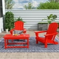 thumbnail image 2 of Polytrends  Laguna Hdpe All Weather Outdoor Patio Foldable Adirondack Chairs Conversation Set (3-Piece Set) Red, 2 of 4