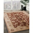 thumbnail image 3 of Ahgly Company Machine Washable Indoor Square Industrial Modern Mahogany Brown Area Rugs, 5' Square, 3 of 7
