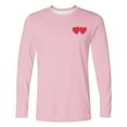 thumbnail image 4 of Maean Men Valentine's Day Shirts Long Sleeve Basic Tee Heart Ptinted Crewneck Comfy Loose Tshirts, 4 of 5