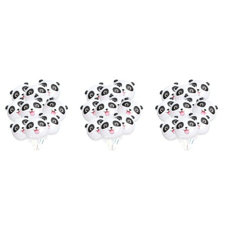 FRCOLOR 3 Sets 20pcs Panda Balloon Creative Cartoon Aluminium Foil Balloon for Gathering Birthday Party Decoration (White Black Pink)