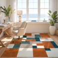 thumbnail image 3 of Design&I 5'x7' Washable Area Rug Geometric Terrazzo Block Checkered Abstract Patterned Multi Multicolor for Small Living Room, Bedroom, Sleek Flatweave Pet Friendly & Non-Slip, 3 of 7