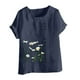 thumbnail image 4 of Camiseta suelta informal de verano con cuello redondo y manga corta con estampado de flores para mujer OAVQHLG3B Store  lin121212, 4 of 4