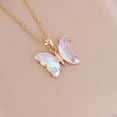 thumbnail image 4 of JingChun Dainty Butterfly Necklace with Birthstones Gold Plated Pendant 16" Chain Birthday Jewelry Gift for Girlfriend Mom Daughter, 4 of 6