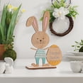 thumbnail image 4 of Small Accent Table for Small Spaces Wooden Easter Rabbit and Egg Decoration 10x15cm, Multicolor Patterned Tabletop Ornament, Dining Table for Small Spaces Party Decor and Centerpiece, 4 of 6