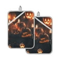 thumbnail image 2 of 2-Pack Pot Holders Heat Resistant Kitchen Oven Mitts 7x9.8in for Oven, Microwave & BBQ Halloween Pumpkins with Candles, 2 of 7