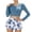 czb# Navy364, variant on Huowey Toddler Girls Two Piece Swimsuits Long Sleeve Solid Color V-Neck Front Cross Upf 50 Sun Rash Guard Crop Tops High Waist Floral Print Swim Shorts Beachwear Bathing Suit,Blue,6-7 Years