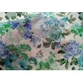 thumbnail image 4 of oneOone Cotton Silk Turquoise Blue Fabric Leaves & Floral Artistic Sewing Material Print Fabric By The Yard 42 Inch Wide, 4 of 4