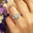 thumbnail image 6 of JeenMata 1.75 Carat Princess Cut Moissanite Engagement Ring - Antique Ring - Art Deco Ring - Bezel Ring - 18k White Gold Over Silver, 6 of 10