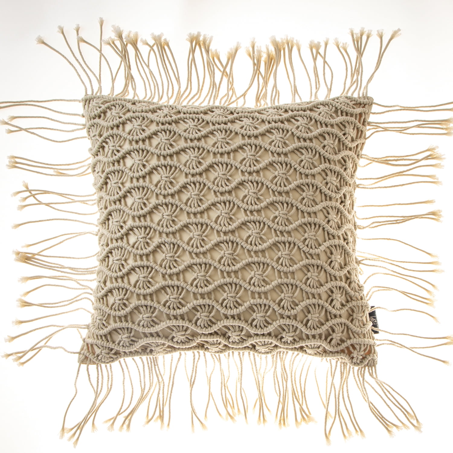 Handmade Crochet Woven Boho Throw Pillow with Tassels Cute Farmhouse P –  Modern Rugs and Decor