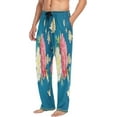 thumbnail image 4 of Peonies Flowers Blue Men's Pajama Pants Lightweight Sleepwear Bottom Lounge Pants, 4 of 6