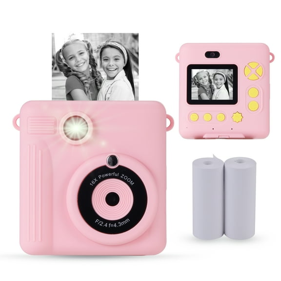 Vivitar InstaPrint Digital Camera, 12MP,  4 Games, 2 Rolls of Paper, Instantly Prints 2" X 3" Pictures -Pink