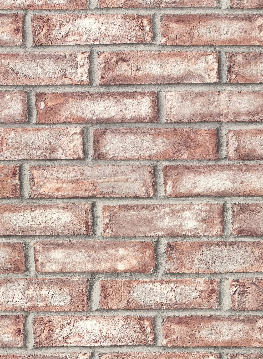 Warner Appleton Maroon Faux Weathered Brick Wallpaper