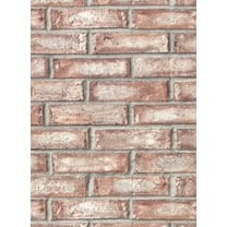 Warner Appleton Maroon Faux Weathered Brick Wallpaper, 27-in by 27-ft, 60.8 sq. ft