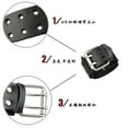 thumbnail image 2 of Classic Style Men Wide Bracelet Wristband PU Leather Buckles Ornament Black, 2 of 7