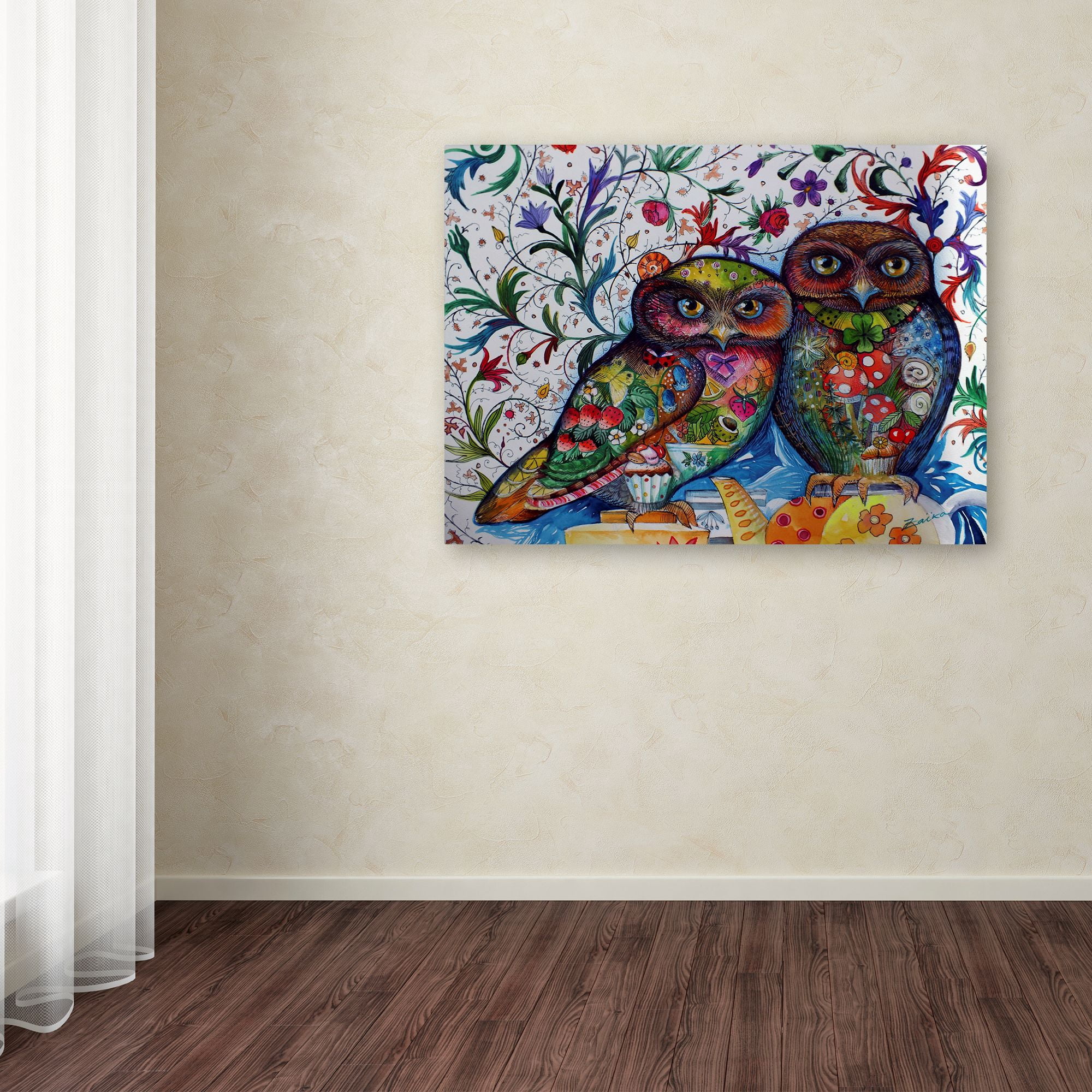 Trademark Fine Art 'Middle Ages Owls' Canvas Art by Oxana Ziaka