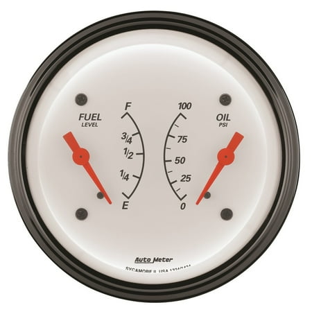 Auto Meter Arctic White Oil/Fuel Dual Gauge - 1313