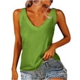 thumbnail image 1 of Plebaso Womens Casual Tank Tops V Neck Loose Basic Tee Shirts Sleeveless Solid Color Summer Tunic Blouses, 1 of 5