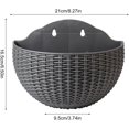 thumbnail image 2 of Wall Hanging Flowers Planter, Imitation Rattan Wall-Mounted Semicircular Flower Pot, No-Drill Hanging Flower Basket, Hydroponic Flower Pot, for Indoor Outdoor Balcony Fence 1Pack, 2 of 9